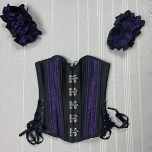 NWT My Favorite Dress Shop Renaissance Corset Overbust Steel Boned Purple 24 - Picture 1 of 21