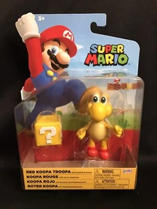 Jakks Super Mario 4” Red Koopa Troopa Action Figure W/ Question Block - Picture 1 of 5