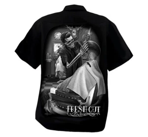 DGA David Gonzales Art Pompadore Fresh Cut Rockabilly Button Down Arbeitshemd - Bild 1 von 3