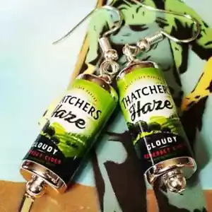Unique THATCHERS HAZE EARRINGS handmade THATCHER'S cloudy CIDER apple SOMERSET - Picture 1 of 1