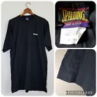 Vintage Spalding T-shirt Męski Rozmiar XL Dorosły Czarny Retro Spell Out Pojedynczy Stitch
