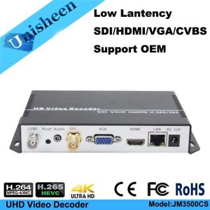 H.265 4K SDI- HDMI-VGA Video Decoder SRT RTSP RTMP UDP HTTP HLS Stream Receiver