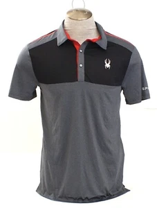 Spyder Active & Black Gray Short Sleeve Polo Shirt Men's M NWT - Picture 1 of 4