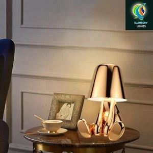 Golden-Hued Thinker Statue-Inspired LED Desk Lamp With 3 Adjustable Lights - Picture 1 of 8
