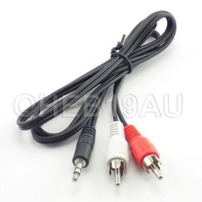 3.5mm 1/8" Jack Mini plug to 2 RCA Male Stereo Audio Speaker Adapter Cable 26H - Image 1 of 4