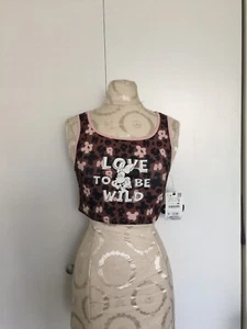 New Zara Girls Minnie Mouse Sporty Activewear Leopard Brown Tank Top SZ 11-12 - Picture 1 of 5