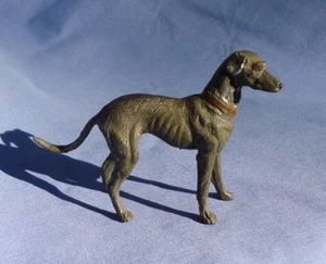 WHIPPET ITALIAN GREYHOUND Heyde Germany metal dog figurine marked - Picture 1 of 9