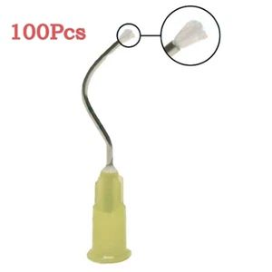 Punta per consegna dentale spazzola punta infusore metallo prebent estremità imbottita #125 giallo 100 pz - Foto 1 di 7