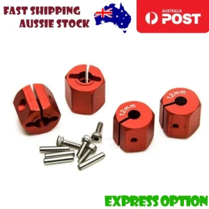 4pcs 12.0mm Red RC Car Wheel Hex Nut 12mm Hub Adaptor 1/10 4WD SCX10 Drive - Picture 1 of 2