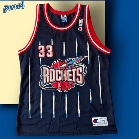 EDDIE GRIFFIN 33 Houston Rockets NBA 1996-2002 Champion Blue Red White Jersey 44 Cover