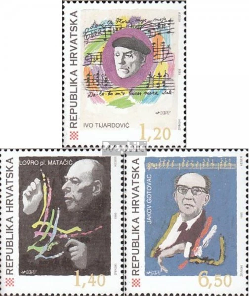 Croácia 335-337 em perfeito estado/MNH 1995 croata. Mu - Imagem 1 de 1