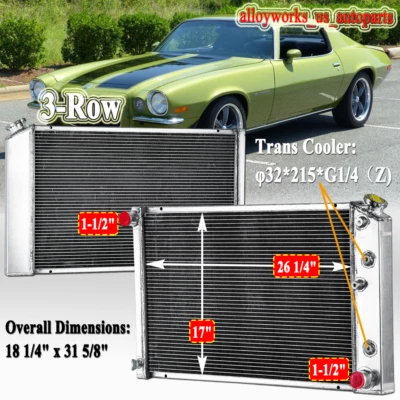 Radiador de aluminio 3 filas para Chevy Camaro 70-81/78-87 El Camino Monte Carlo EE. UU. Foto 1 de 4