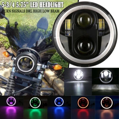 Anillo de faros LED para motocicleta 5-3/4 5,75" para Harley Sportster XL 883 1200 Foto 1 de 4