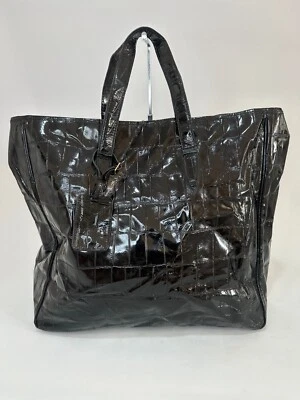 Yves Saint Laurent Black Croc-Embossed Raspail Tote - Image 1 of 4
