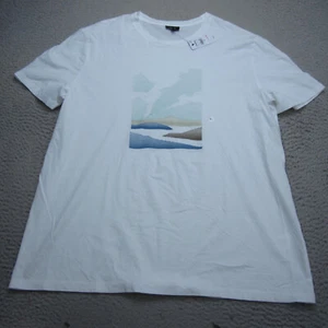 Camisa Xpress Hombres XL Blanca Gráfica Mezcla de Algodón Manga Corta Camiseta Informal Preppy - Imagen 1 de 12