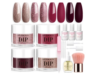 AZUREBEAUTY Glitter Pink Dip Powder Nail Kit with Hand Care Gift Set - Picture 1 of 8