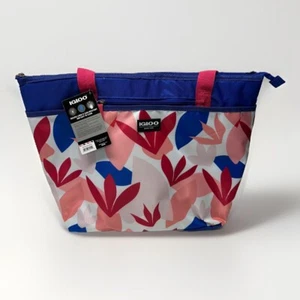 Igloo Cooler Tote Bag Tropical Blossoms Print Easy Clean Holds 30 Cans 13” 18” - Picture 1 of 3