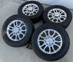 POLISHED 20" CHEVY SILVERADO LTZ 2500 3500 OEM FACTORY WHEELS RT TIRES LUGS TPMS - Picture 1 of 24