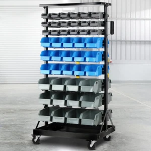 Tool Storage Rack Bin Box nut bolt screw bracket Organizer Stand 90-Bin 9 Tier - Picture 1 of 8