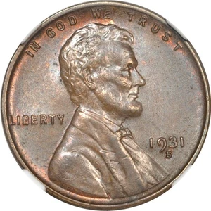 1931-S 1C Lincoln Cent NGC MS62BN - Picture 1 of 3