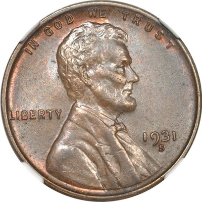 1931-S 1C Lincoln Cent NGC MS62BN - Image 1 of 3