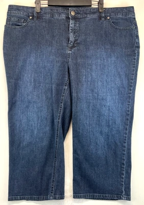 Capri de mezclilla Daisy Fuentes - para mujer talla 20 - azul - lavado oscuro (4240) Foto 1 de 4