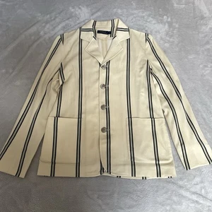 Ralph Lauren Damen Tennis Blazer Jacke Creme Gr. 8 Wolle Gestreift Knöpfe - Bild 1 von 16