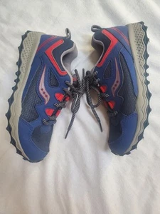 Saucony Boy's Peregrine Shield 2 Sneaker Shoes Navy/Red Size 2 - Bild 1 von 6