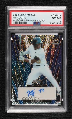 2024 Leaf Metal Auto Blue Mojo /7 RJ Austin #BA-RJA PSA 8 Auto - Image 1 of 2