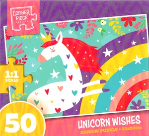 Unicorn Wishes - Childrens 50 Piece Jigsaw Puzzle - Corner Piece - Good - Picture 1 of 3