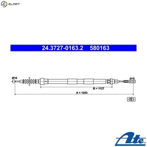 CABLE PULL PARKING BRAKE 24.3727-0163.2 FOR VW SEAT FORD GALAXY/MK/VAN 2.0L 4cyl - Picture 1 of 9