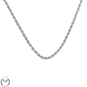 Collana in oro bianco 18 Kt 750 maglia corda -690/ST- - Foto 1 di 4