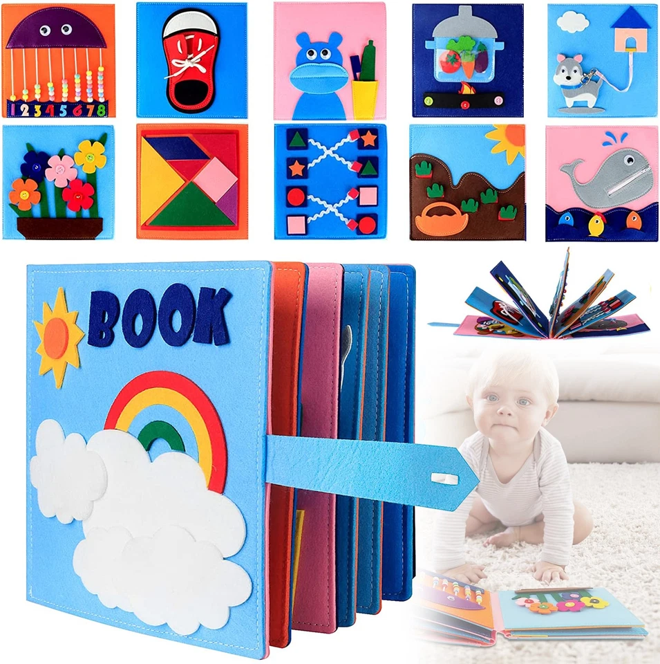 Quiet Book 3D Filz Busy Book Montessori Spielzeug mit 12 Themen Lernspielzeug - Bild 1 von 4