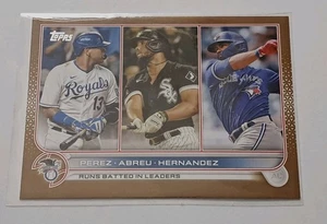 2022 Topps Series 1 - League Leaders Gold #202 Abreu, Perez, Hernandez 1691/2022 - Picture 1 of 4