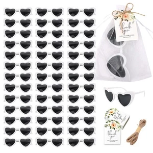 BUWUSMU 40 Sets of White Heart-Shaped Sunglasses - Bulk Wedding Party Sunglas... - Picture 1 of 7