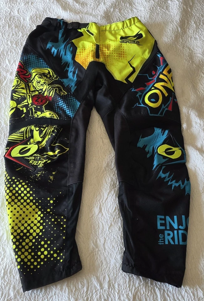 Pantalones de carreras Great Adult Youth talla 32 O'Neal Element Villain negro amarillo azul Foto 1 de 4