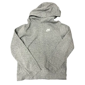 Nike Hoodie Youth Size Large Embroidered Sweatshirt Gray Boys - Picture 1 of 4