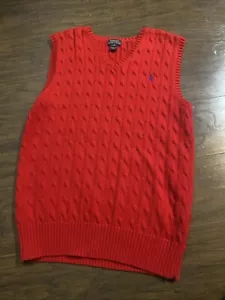 Polo Ralph Lauren XL (18-20) Red Sweater Vest F3-015 - Picture 1 of 4