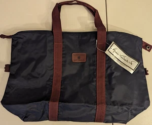 Gloria Vanderbilt Tote Bag Duffel Carry On Travel Nylon Zipper Blue - Picture 1 of 5