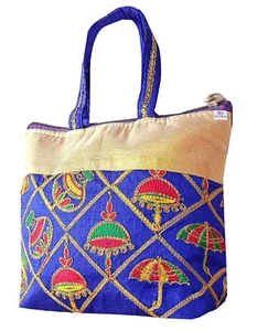 Indian Traditional beautiful Embroidery Small Hand Bag For Womens & Girls o977 - Picture 1 of 3