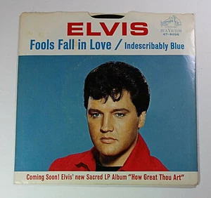 Elvis Presley Fools Fall In Love Indescribably Blue Record 45 7in Vintage RCA - Picture 1 of 4