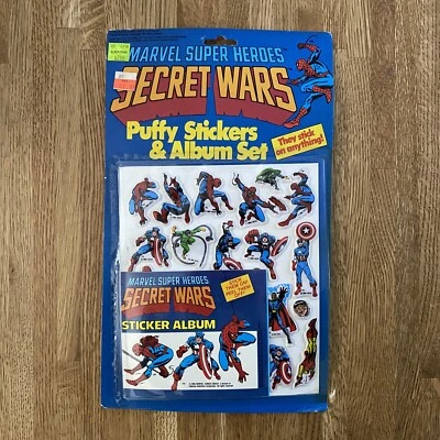 Juego de pegatinas y álbumes hinchados de colección 1984 Marvel Super Heroes Secret Wars #1 Foto 1 de 2