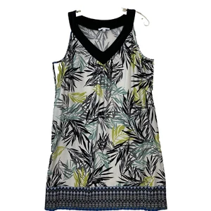 Notations Damen Kleid Mehrfarbig Blumenmuster Übergröße 2X Ärmellos Knielang - Bild 1 von 13