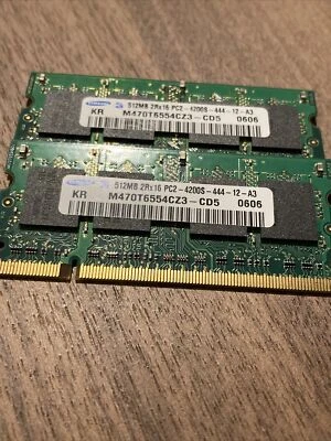 2 Sticks Of 512MB DDR2 Ram, Samsung - Image 1 of 3