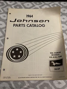 Factory 1964 Johnson Sea-Horse Outboard Parts Catalog 28 HP Models RX RXL 12M - Picture 1 of 3