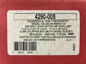 Robertshaw 4290-05 | Commercial Gas Thermostat | GS-A5-048-04-14 - Picture 1 of 4