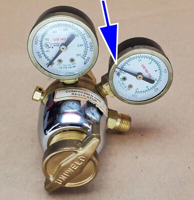 REGULADOR DE GAS UNIWELD ARGÓN HELIO NITRÓGENO CGA-580 0-100psi HECHO en EE. UU. NT-Cero Foto 1 de 4