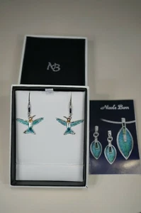 Nicole Barr Orecchini a goccia argento colibrì - Verde, Set Diamanti - Foto 1 di 4