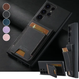 For Samsung Galaxy S24 Ultra S23 S22 Note20 Leather Card Wallet Case Stand Cover - Picture 1 of 16