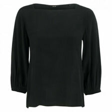 Black Square Neck 3/4 Sleeve Tops & Shirts for Women